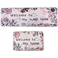 LEEBEI Alfombras de Cocina Alfombrilla de Goma Alfombrilla de Felpa Antideslizante Decorativa Alfombra de Entrada…